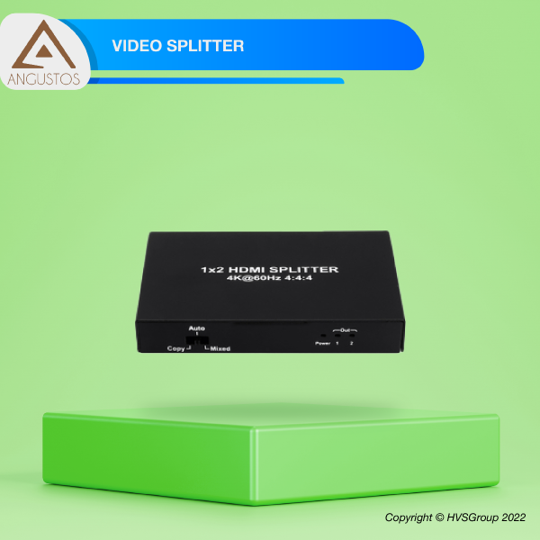 Angustos KVS102K6P – 4K (YUV 4:4:4) HDMI Splitter 1×2