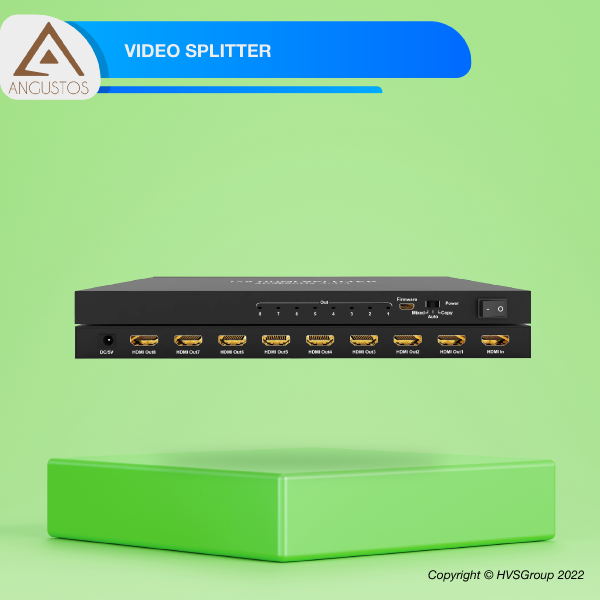 Angustos KVS108K6P – 1×8 HDMI Splitter – Supoort 4K@60HZ 4:4:4