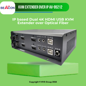 BEACON AV-95212 IP based Dual 4K HDMI USB KVM Extender over Optical Fiber