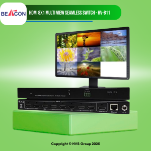 BEACON HV-811 HDMI 8x1 Multi View Seamless Switch with 3x3, 2x2, and Full screen display